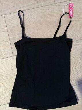 Everyday Black Spaghetti-Strap Tank Top